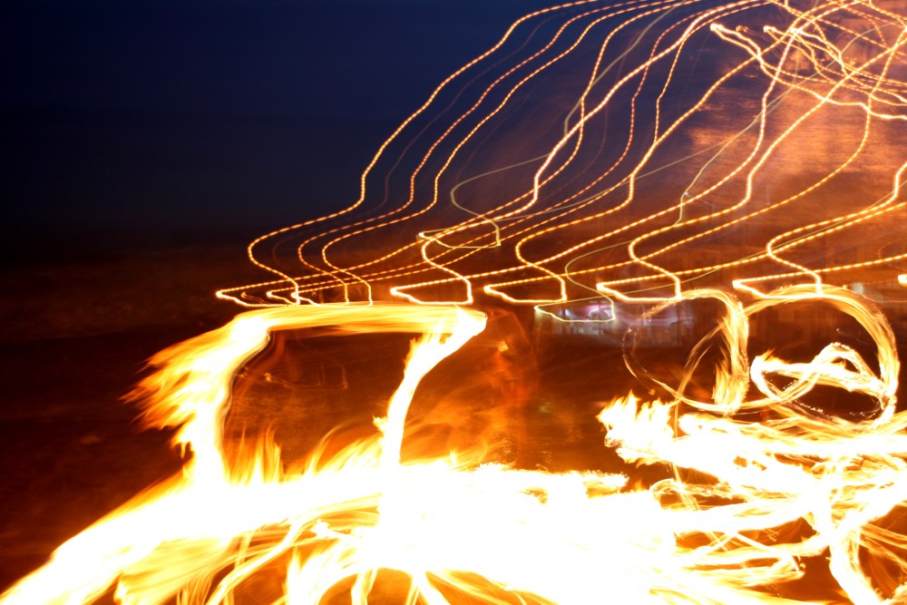 Feuershow am Strand vom Valle Gran Rey