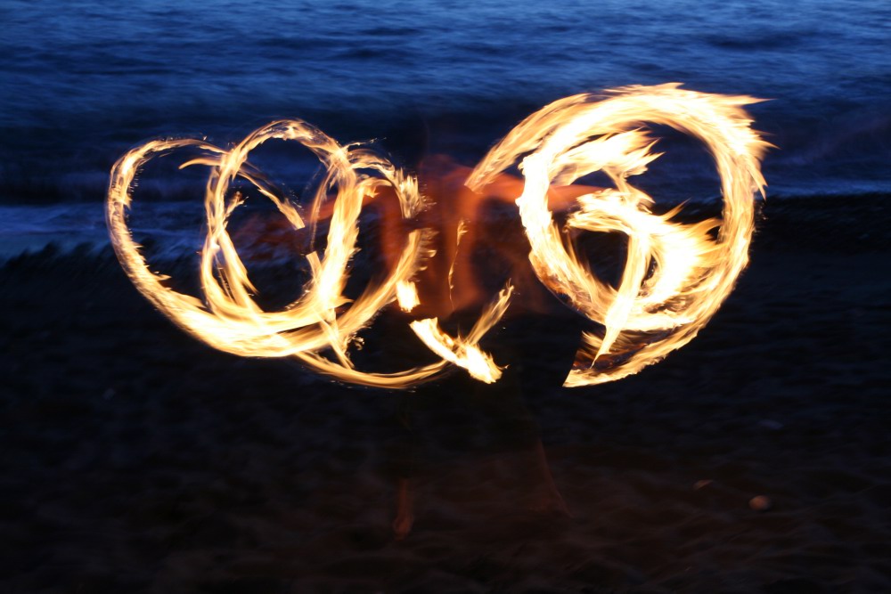 Feuershow am Strand vom Valle Gran Rey