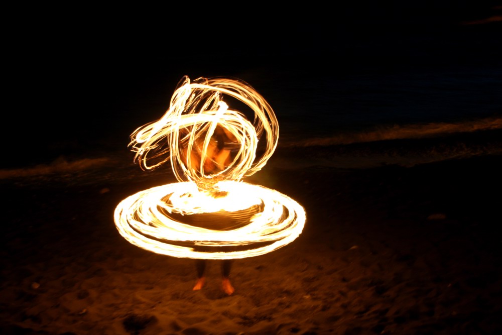 Feuershow am Strand vom Valle Gran Rey