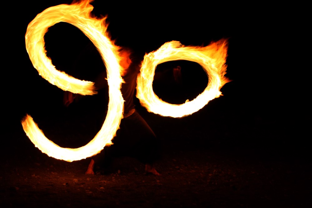 Feuershow am Strand vom Valle Gran Rey