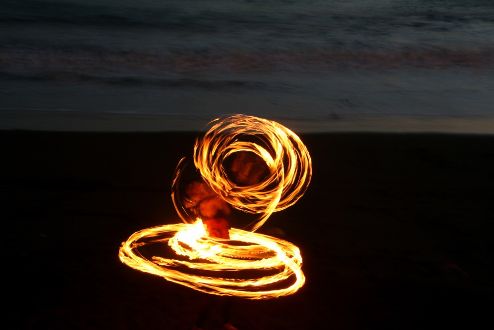 Feuershow am Strand vom Valle Gran Rey